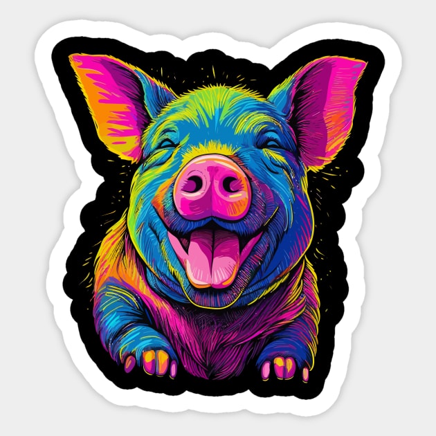 Pot-Bellied Pig Smiling Sticker by JH Mart